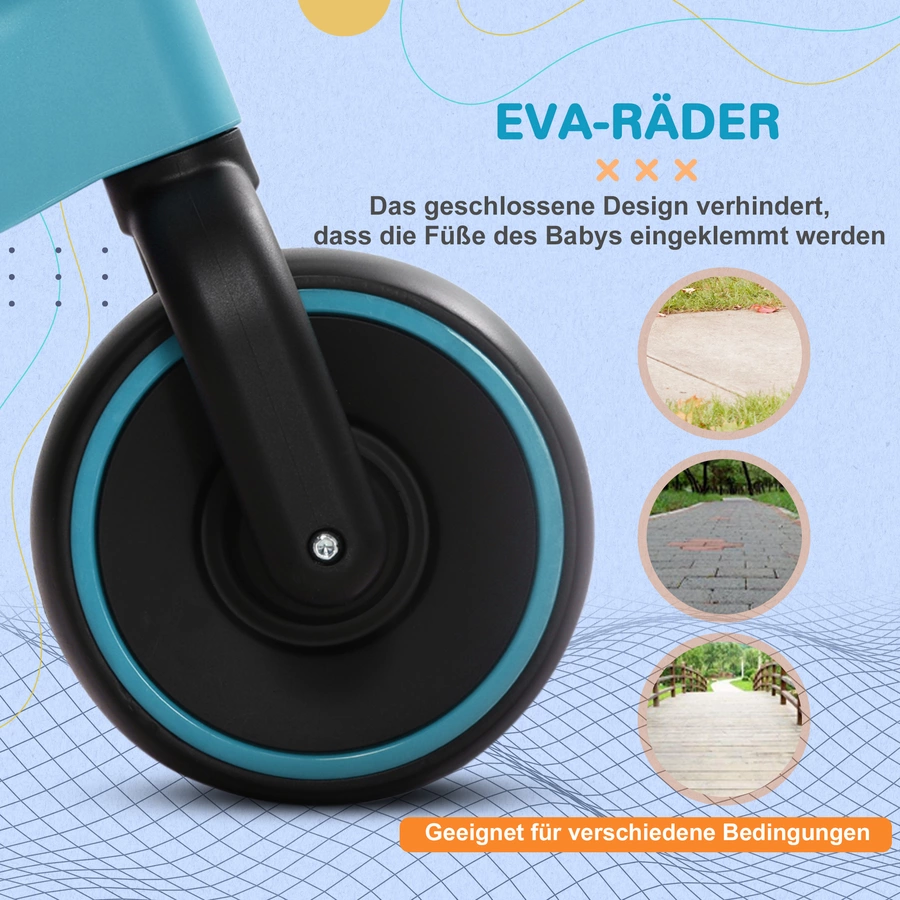 AIYAPLAY Kinderlaufrad mit Metallrahmen blau