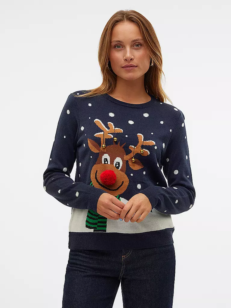 VERO MODA Pullover  VMSNOWY DEER dunkelblau