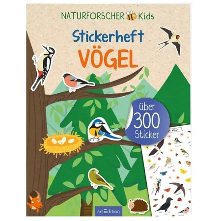 ars Edition Naturforscher-Kids – Stickerheft Vögel