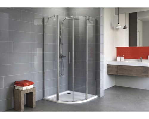 Ronde douche Schulte Alexa Style 2.0 R550 80x80 cm helder glas profiel kleur chroom