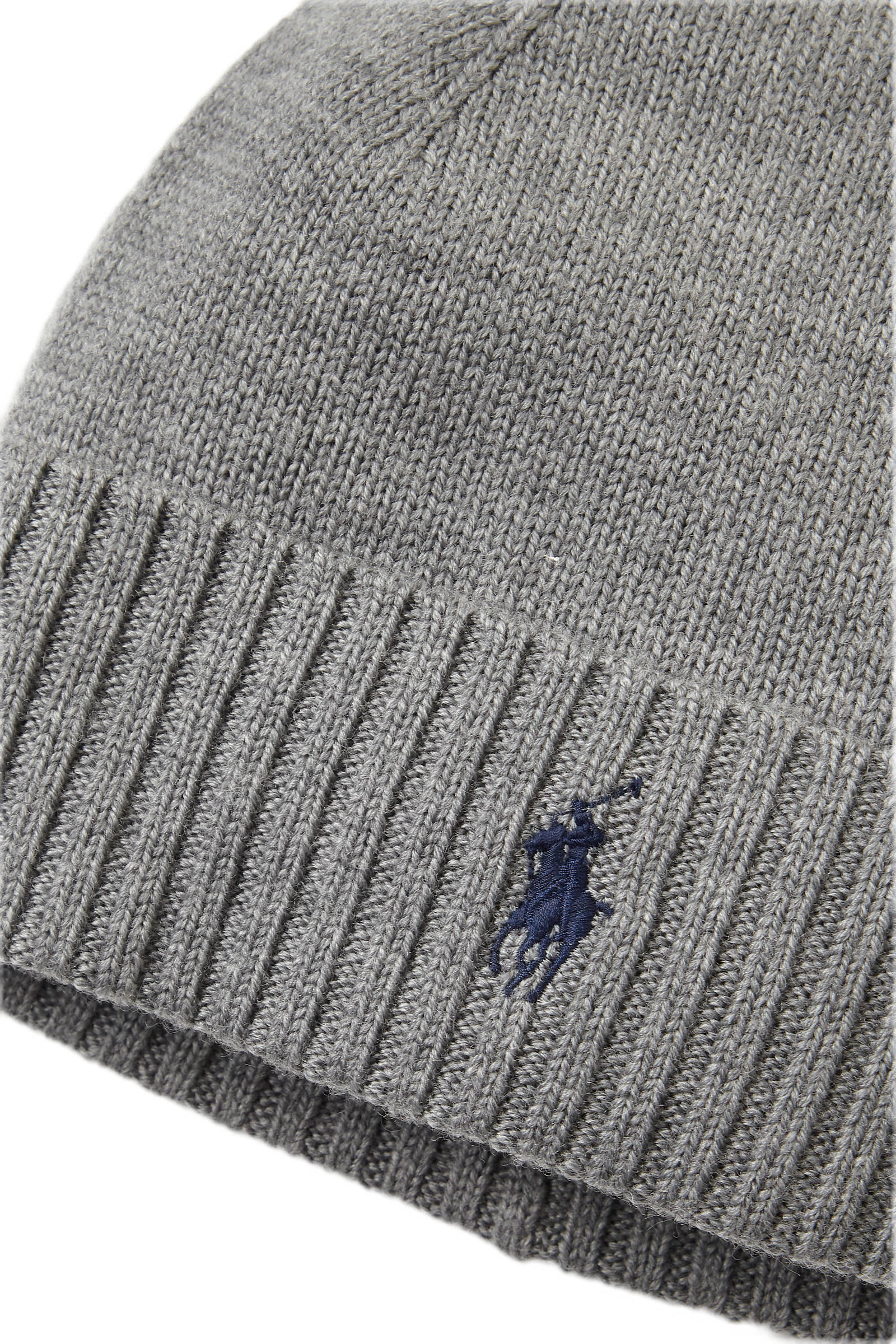 Ralph Lauren gebreide muts met logo grijs