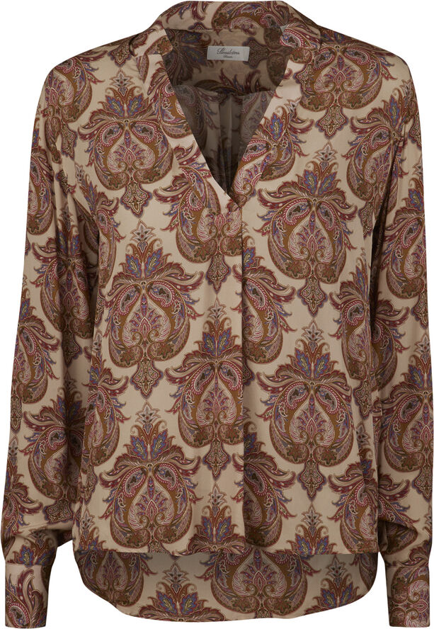 Stenströms Ivory Blouse, Popover V-neck Pink