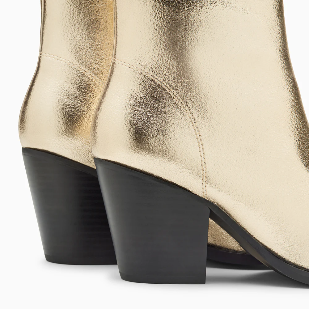 Bottines-Bottines santiags Dina or à talon