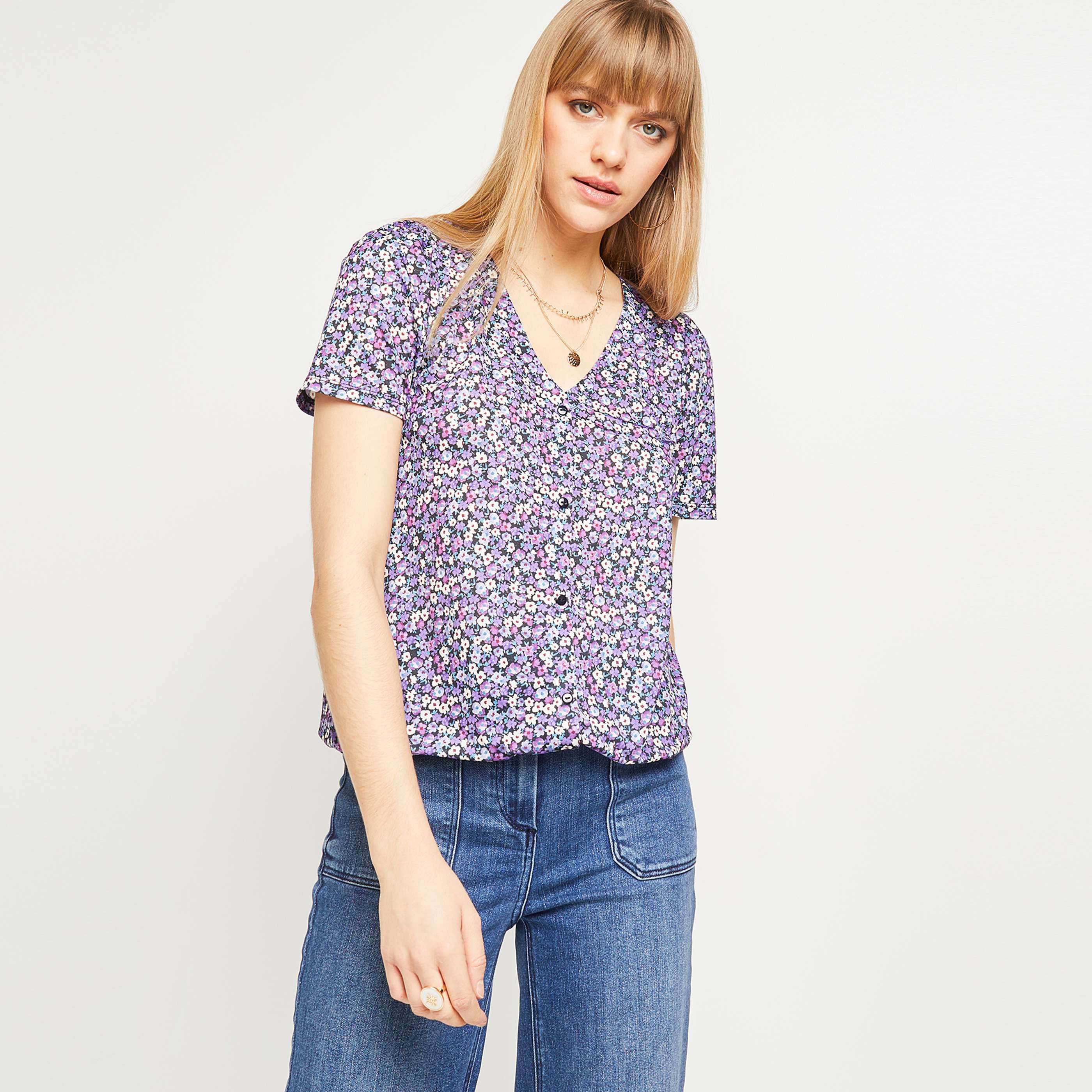 Tshirt imprimé femme - VIOLET