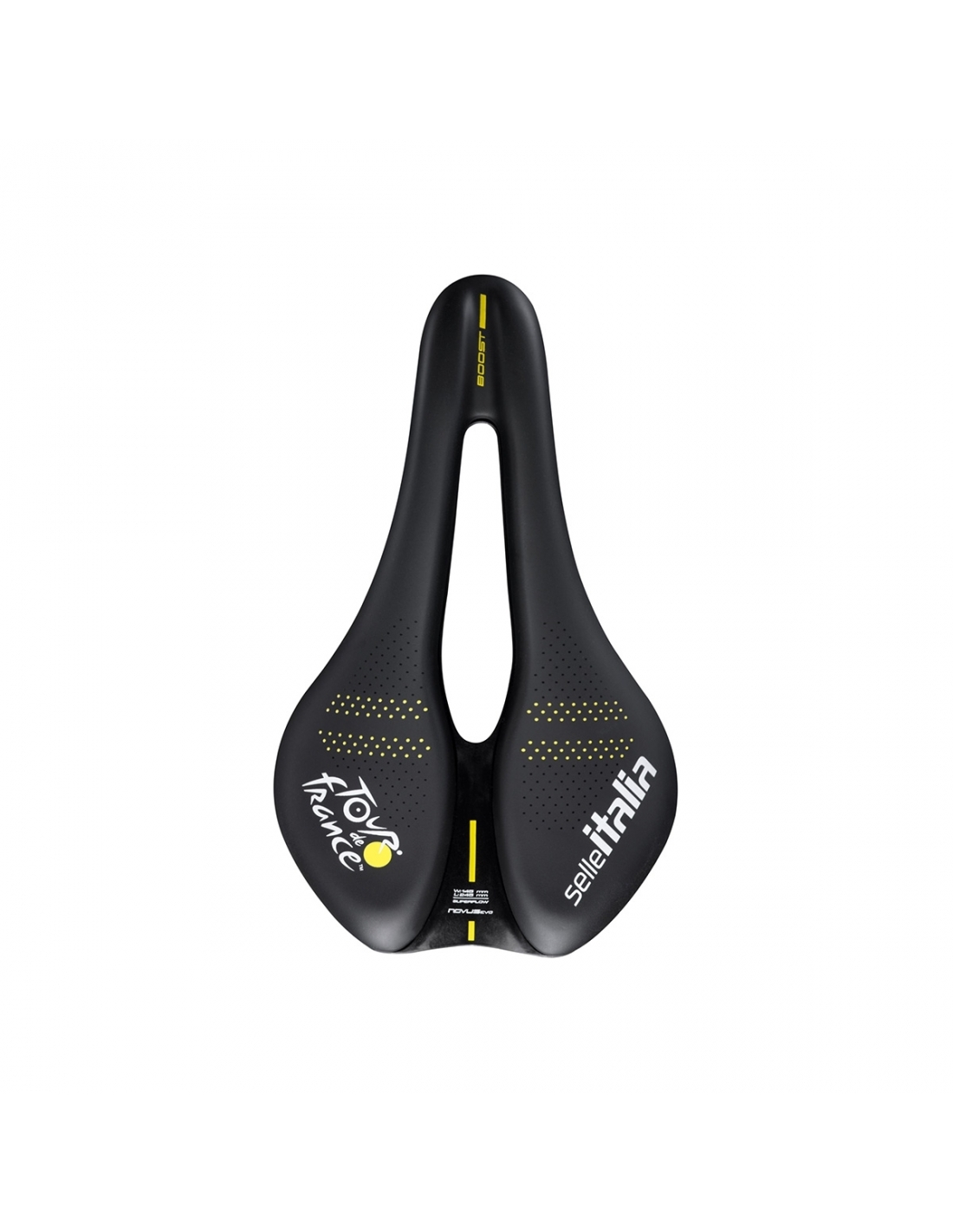 Selle Italia NOVUS Boost EVO TM Superflow TDF L Zadel Zwart/Geel
