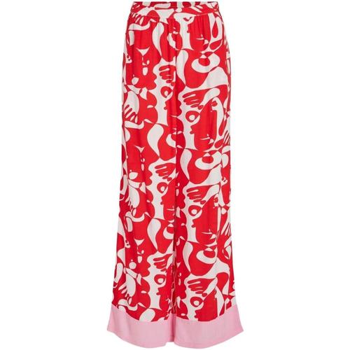 Vila - VIKIKKI MAT HW WIDE PANTS/SU/M Rojo