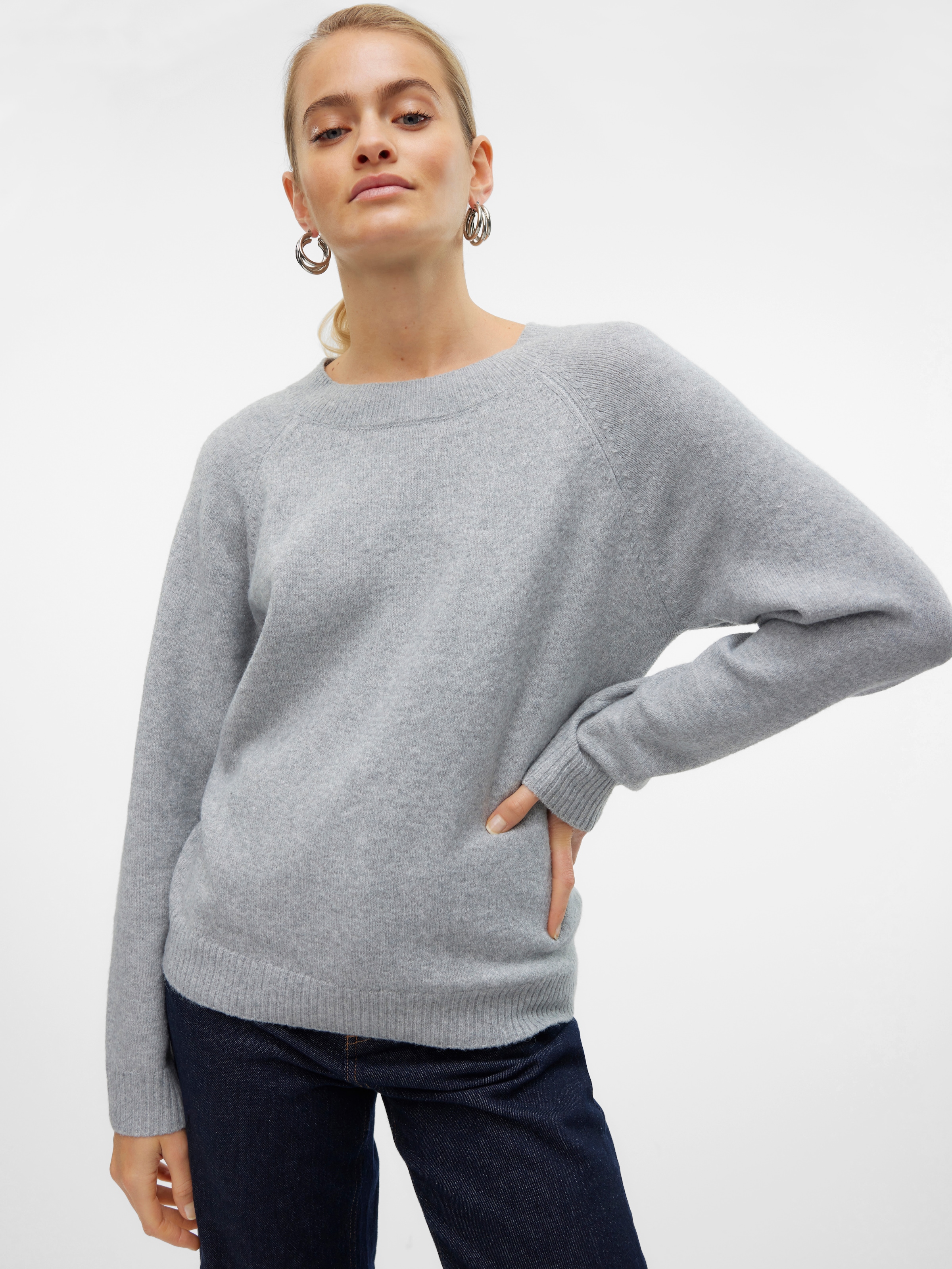 Vero Moda Rundhalspullover »VMDOFFY«, in melierter Optik