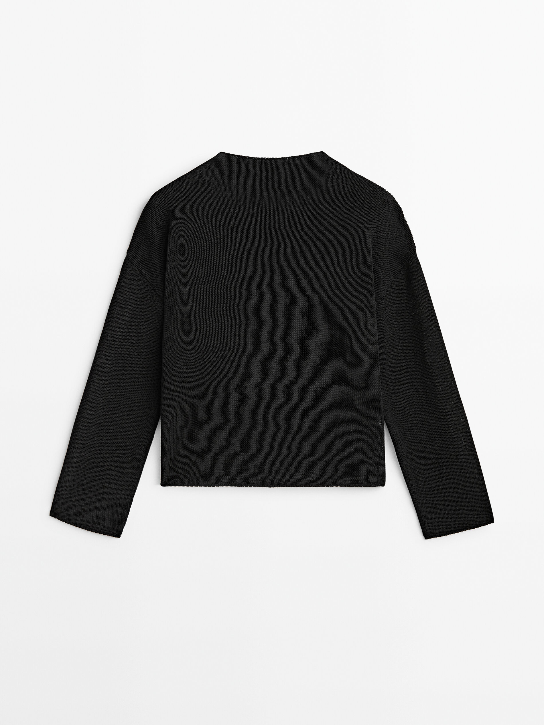 Blusa cropped de malha - PRETA