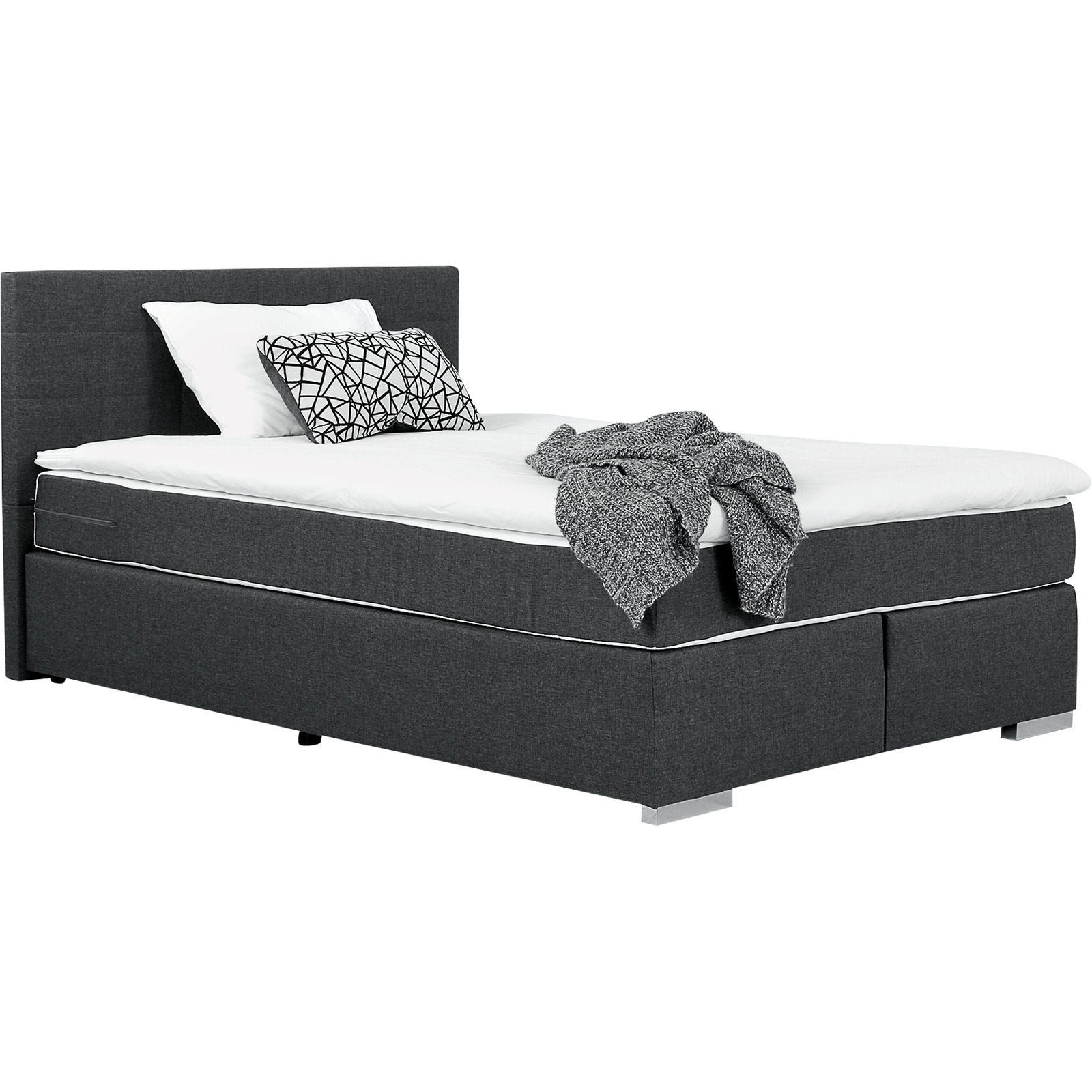 Boxspringbett Samba Stoff anthrazit 180 x 200 cm