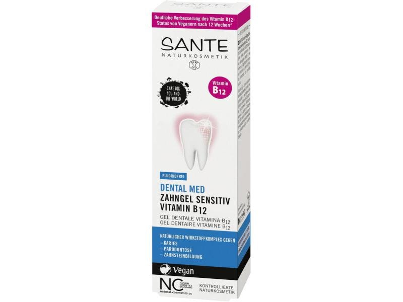 SANTE Zahncreme mit Vitamin B12 75 ml Natürliches Zahngel ohne Fluorid