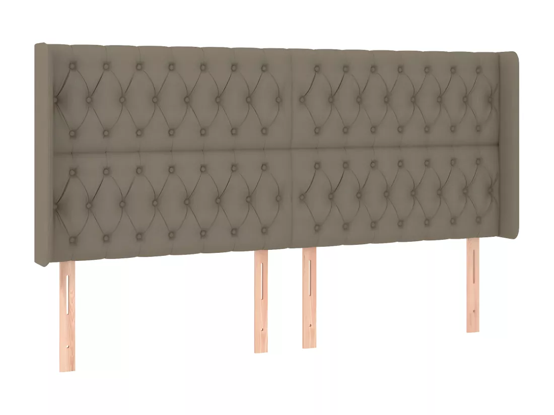 Sommier tapissier et matelas et LED Taupe 200x200 cm Tissu