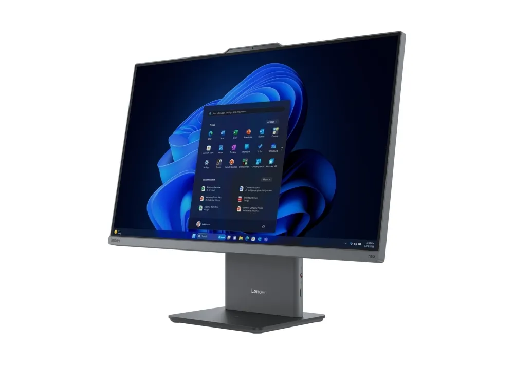 Lenovo ThinkCentre neo 50a 27 G5 12SA - Alt-i-én med monitorstander - Core i3 i3-1315U / op til 4.5 GHz - RAM 8 GB - SSD 512 GB - TCG Opal Encryption 2, NVMe - UHD Graphics - Gigabit Ethernet, Bluetooth 5.2, IEEE 802.11ax (Wi-Fi 6) - Win 11 Pro - skæ