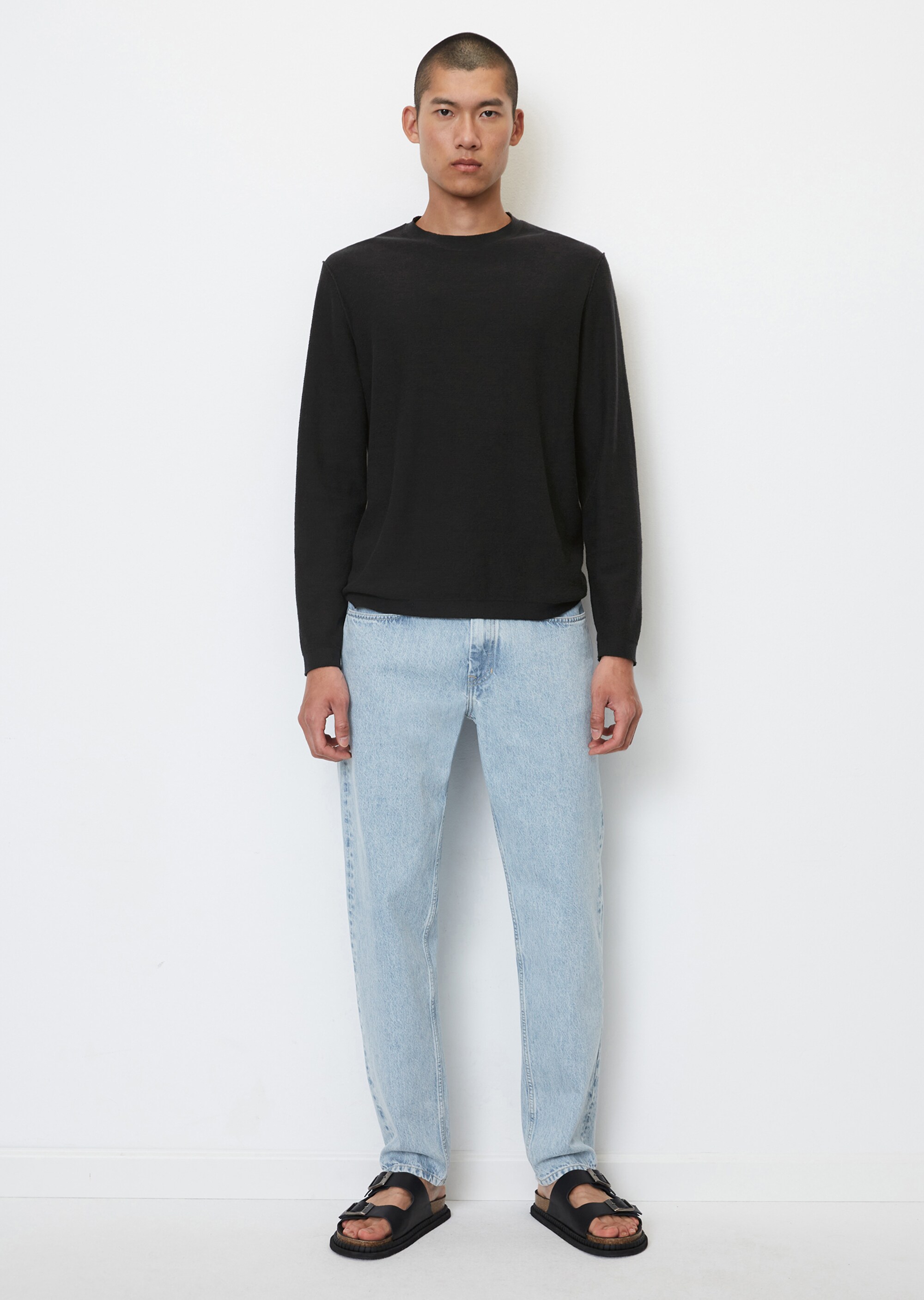 Langarm-Pullover regular im lässigen Inside-Out-Look