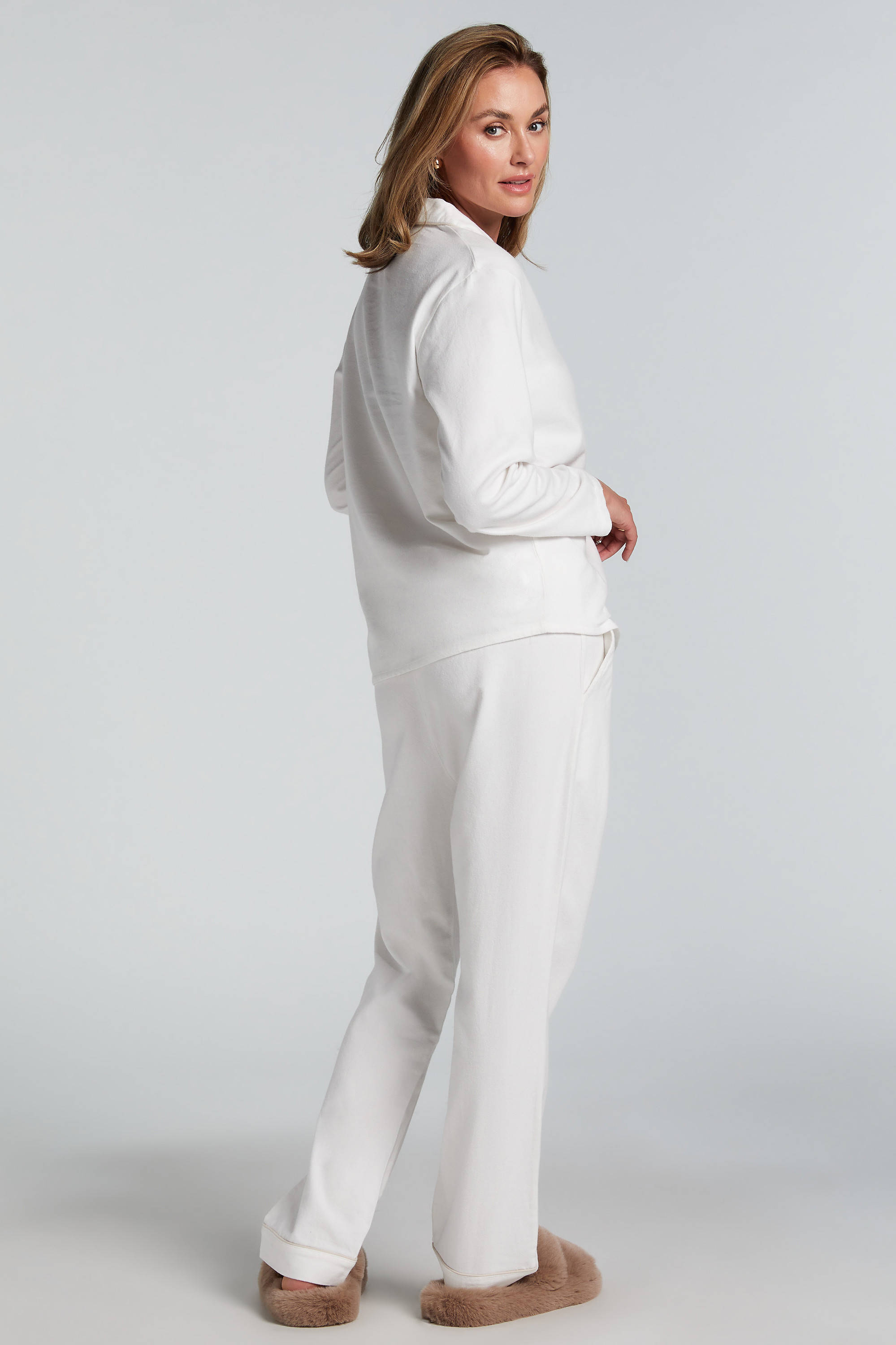 Hunkemöller flanellen pyjamabroek wit