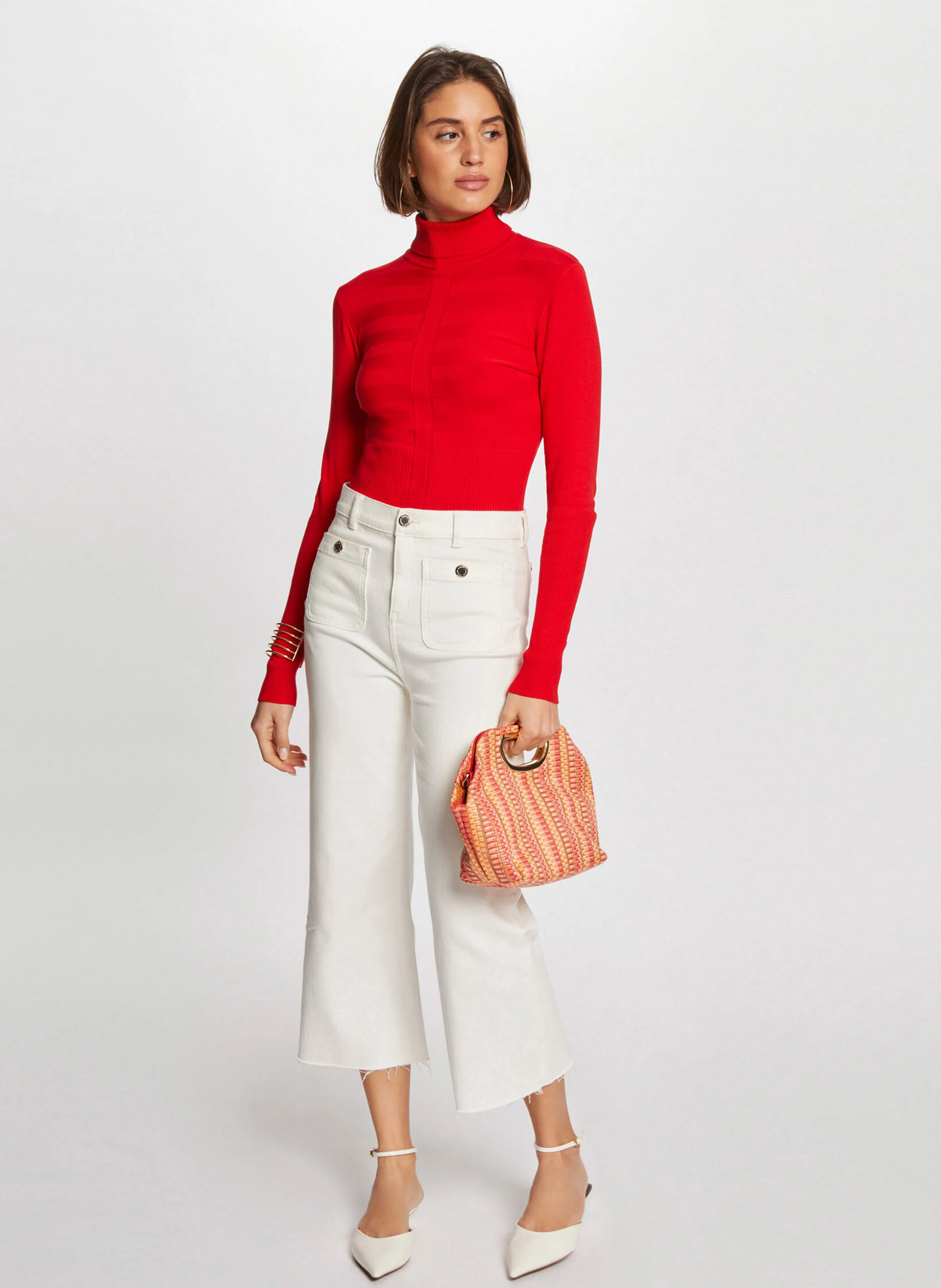 Pull col roulé | Rouge