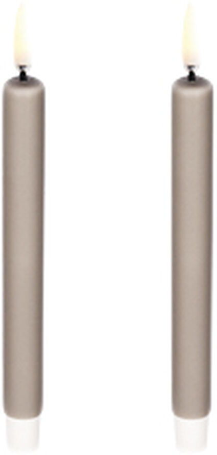 Uyuni LED taper candle, Sandstone, Smooth, 1,3x13,8 cm / 2-pack Sand