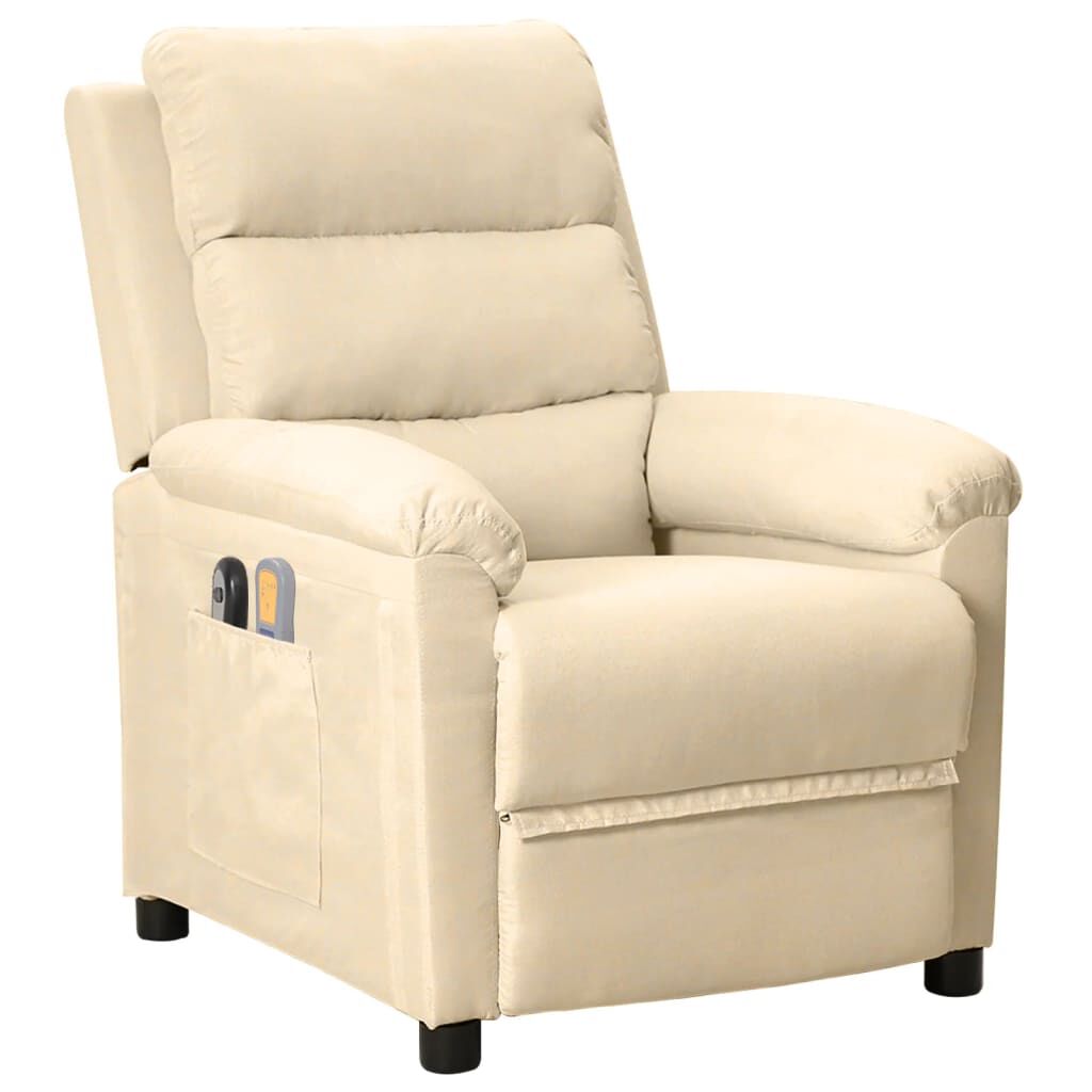 vidaXL Elektrische massagestoel, crème, stof