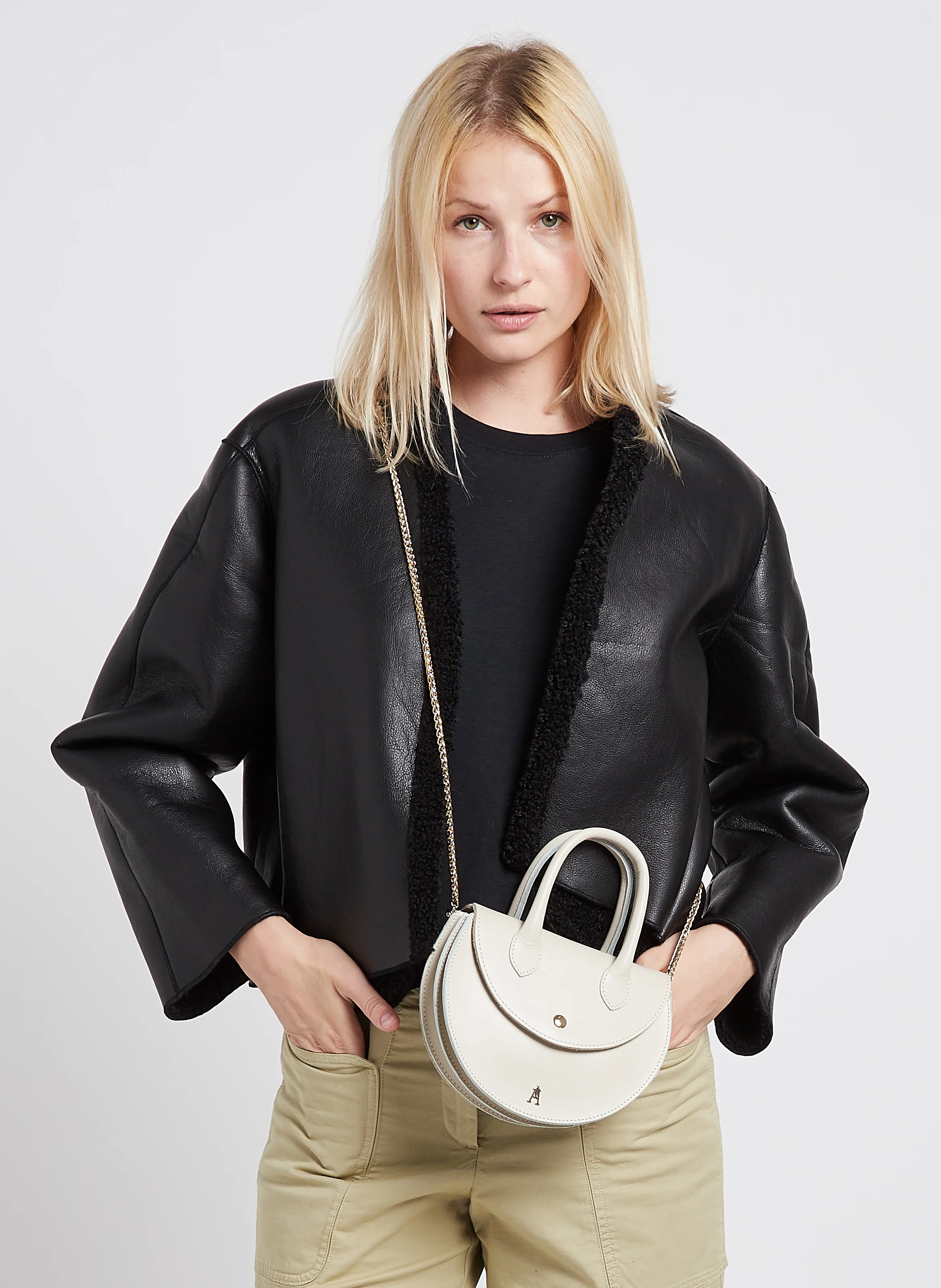 Musique - Sac à main en cuir| Beige