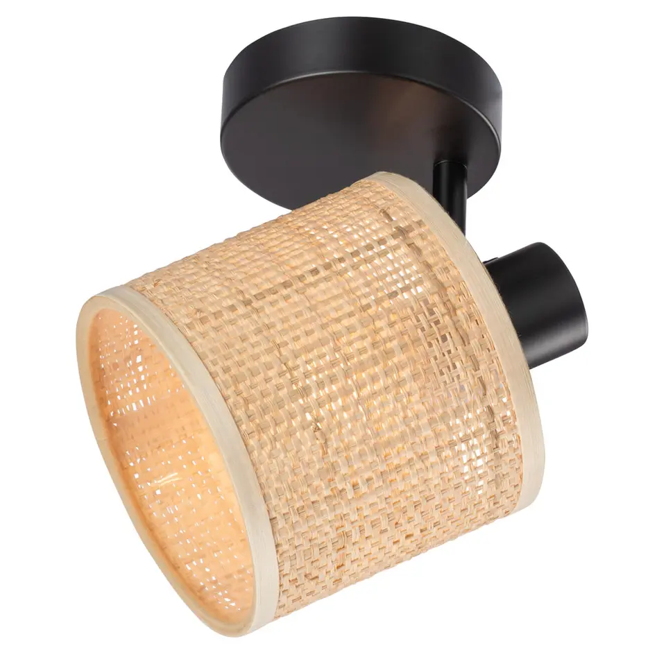 Spot Romana - naturel/mat zwart - 17xØ13 cm