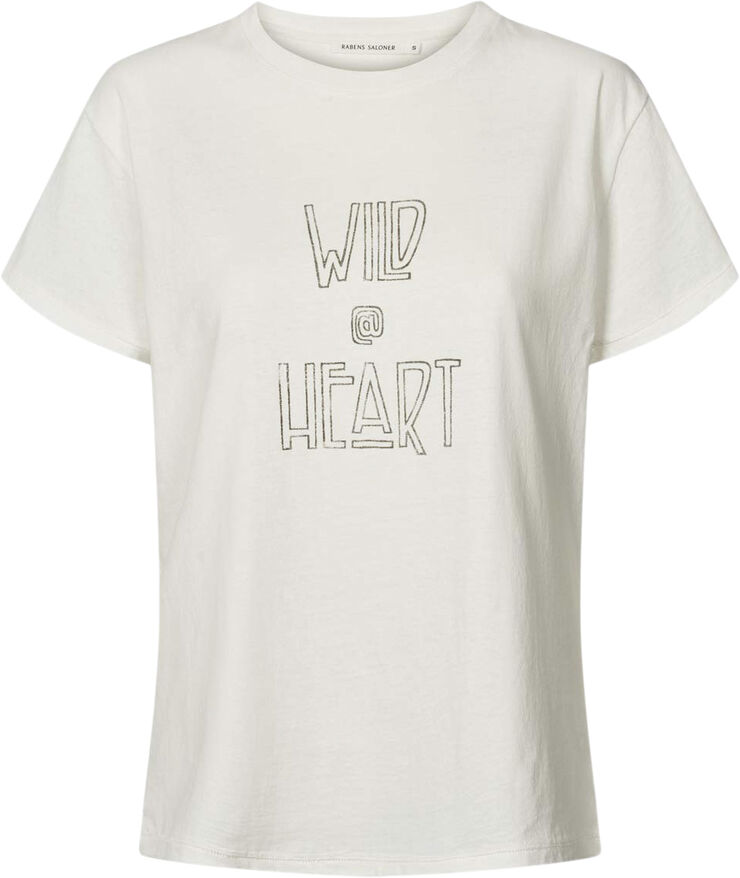 Rabens Saloner Wild @heart t-shirt - Ambla Chalk