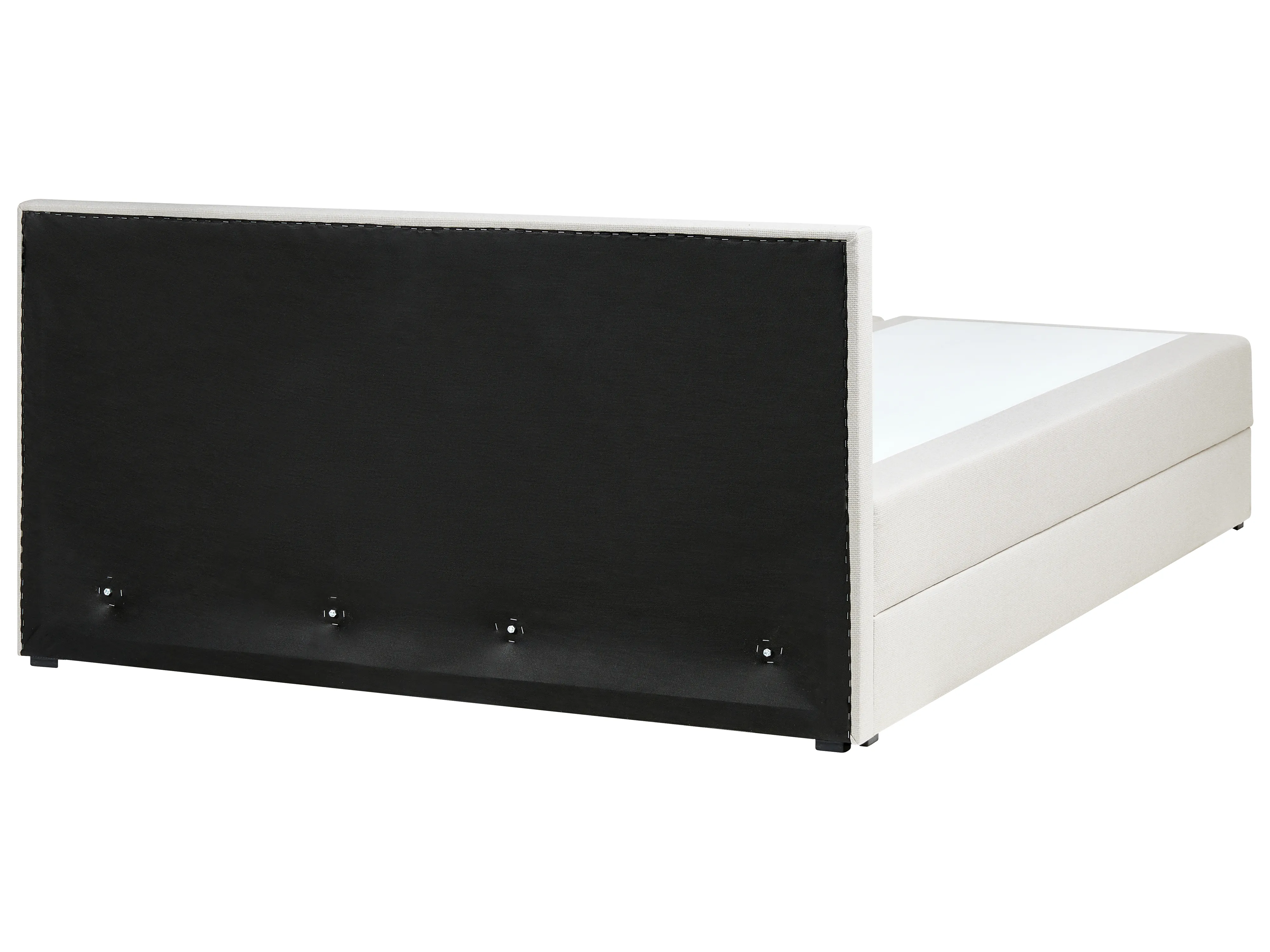 Boxspring met opbergruimte Stof BARONET 180 x 200 cm Gebroken wit
