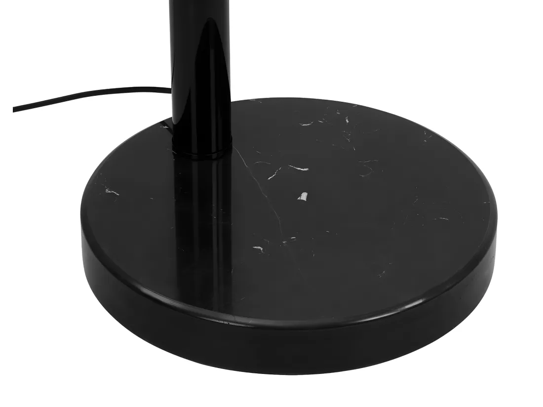 Lampadaire 5 abat-jours VARIETONE - base marbre et tissu gris et blanc - H. 210 cm
