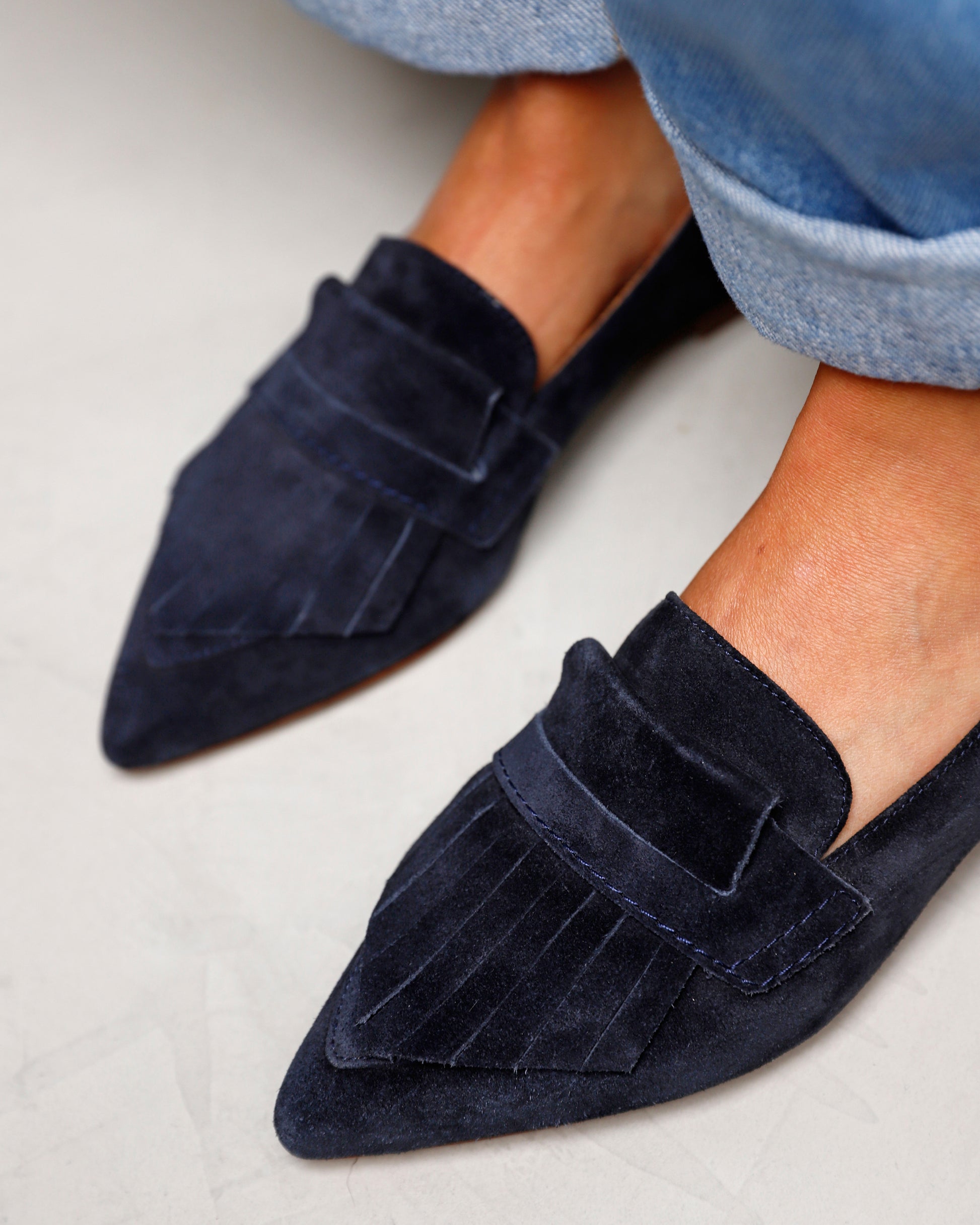VIA VAI blauwe dames loafers Lola Oakley
