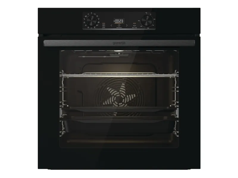 Gorenje Essential BOS6737E13BG - Ovn - med dampfunktion - til indbygning - niche - bredde: 56 cm - dybde: 55 cm - højde: 59 cm - med selv-rengøring - Klasse A - sort
