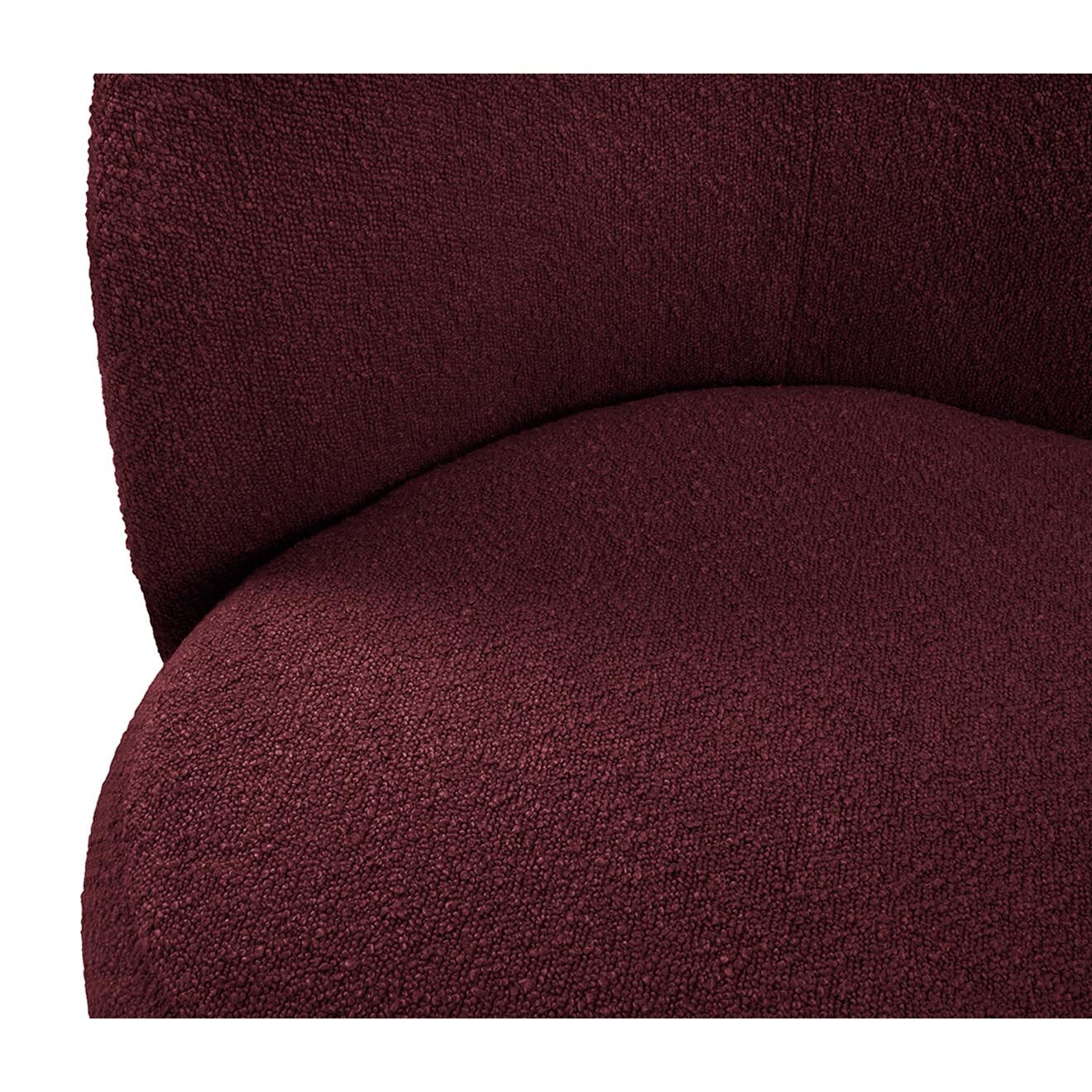 Mazzini Sofas Canapé Clove 2 places Velours bouclé bordeaux - 130x77x80 cm