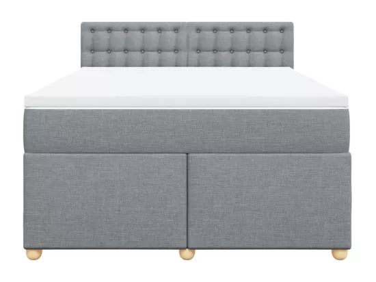 Sommier à lattes de lit avec matelas Gris clair 160x200cm Tissu