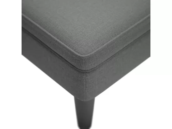 Fauteuil long avec coussin et accoudoir droit gris foncé tissu