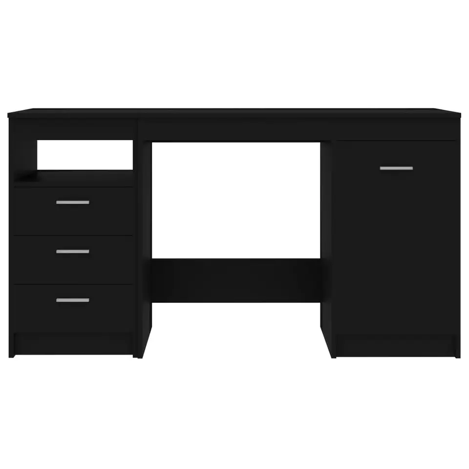 vidaXL - Bureau - Zwart - Bewerkt hout