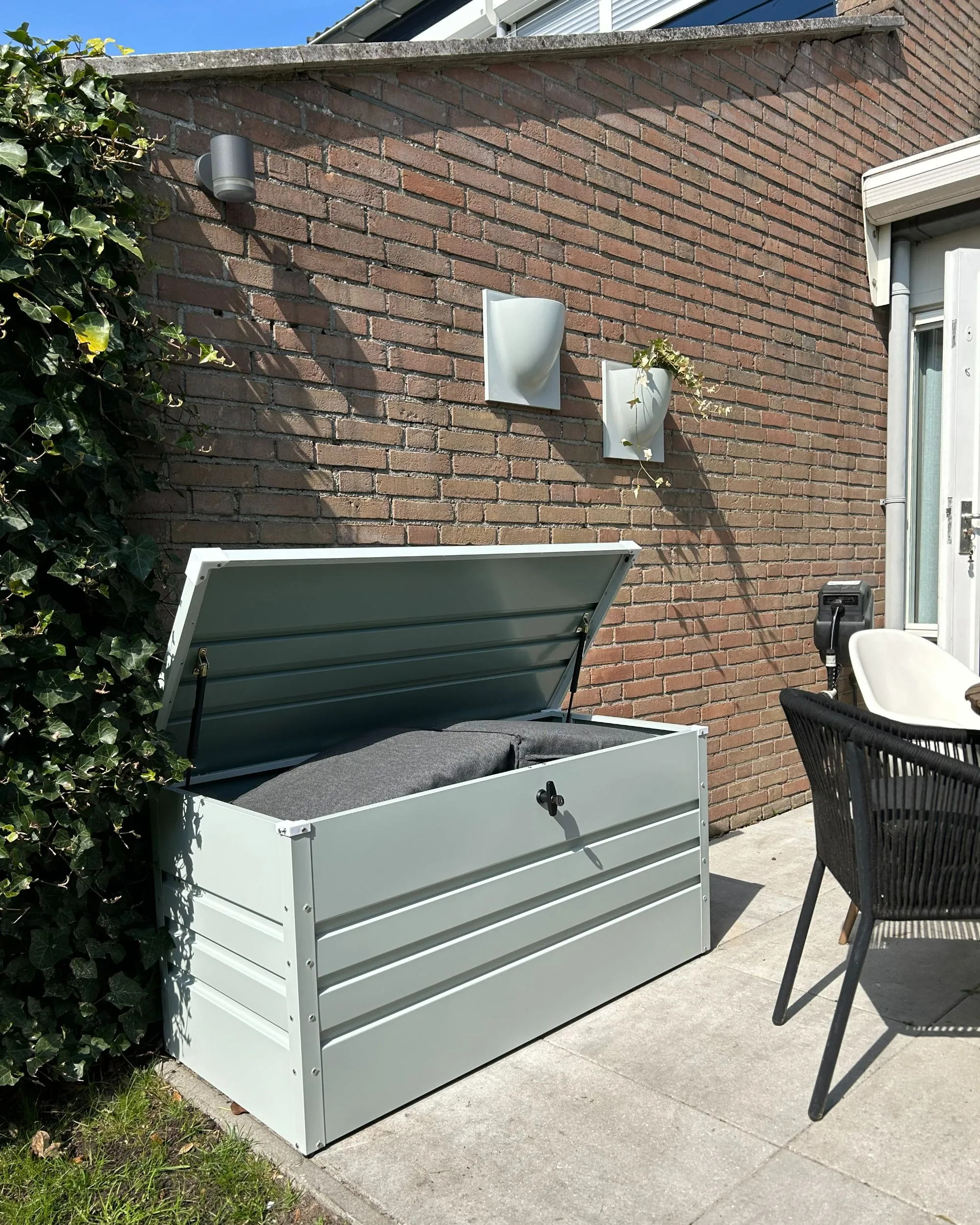 Kussenbox CEBROSA 132 cm 62 cm Lichtgrijs