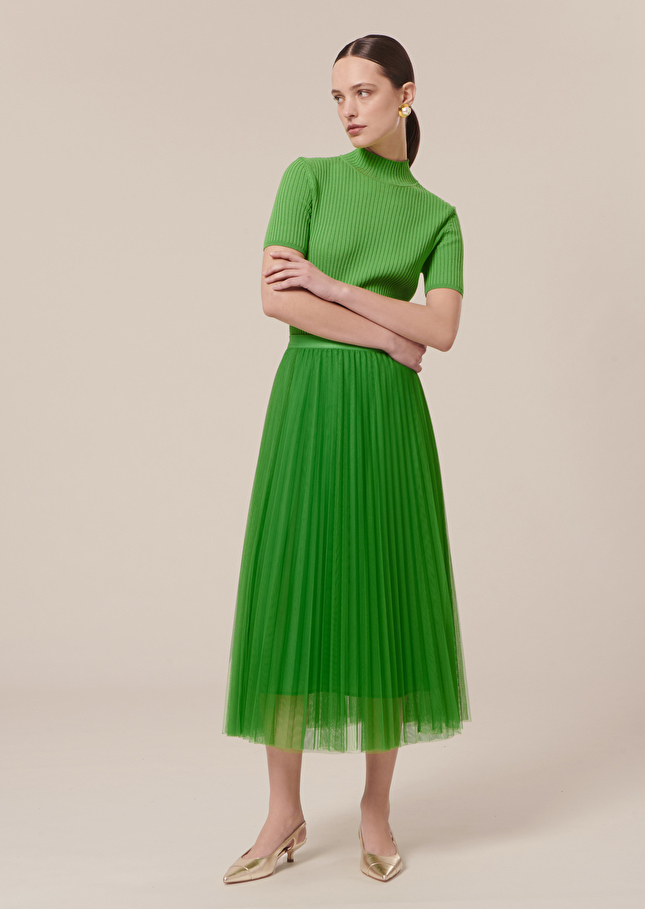 Jupe Juilletverte en tulle plissée