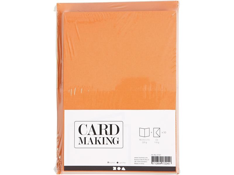 Creativ Company Blankokarte und Couvert 10.5 x 15 cm, 50 St Postkarten mit Umschlag für jeden Anlass