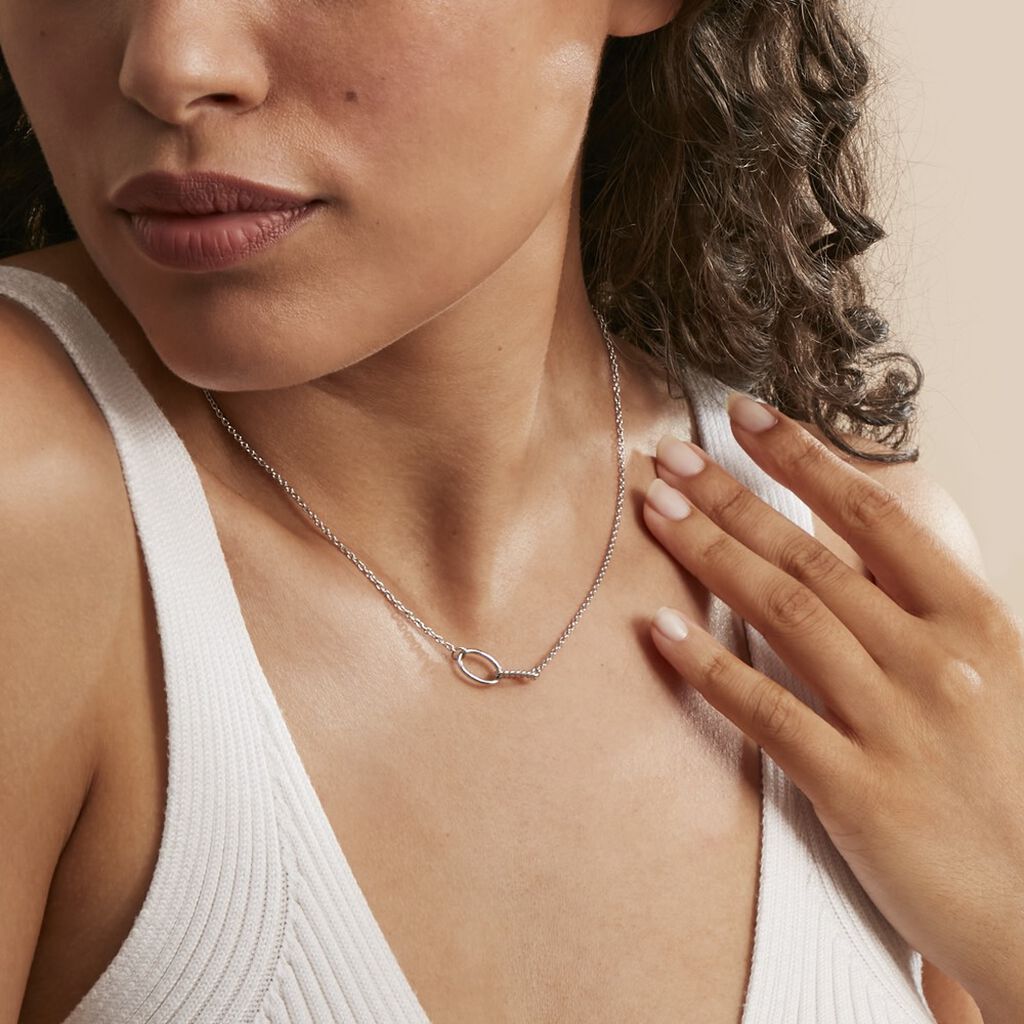 Collier Cherise Argent Blanc