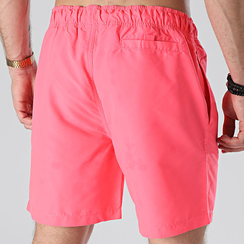 Short De Bain Logo Rose Fluo Noir
