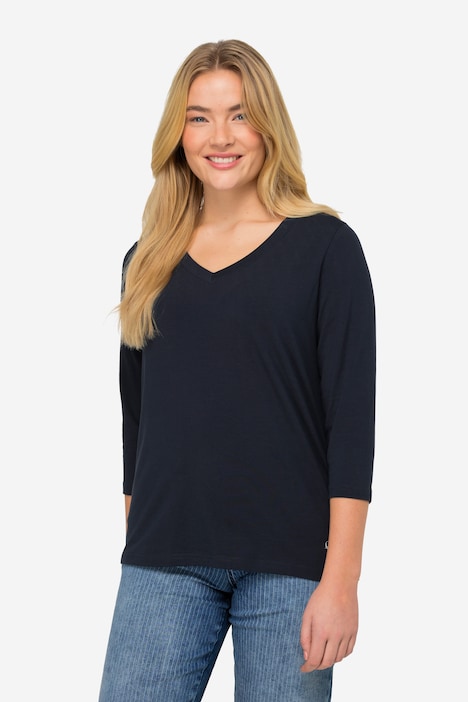 Basic-Shirt, V-Ausschnitt, 3/4-Arm, OEKO-TEX Made in Green