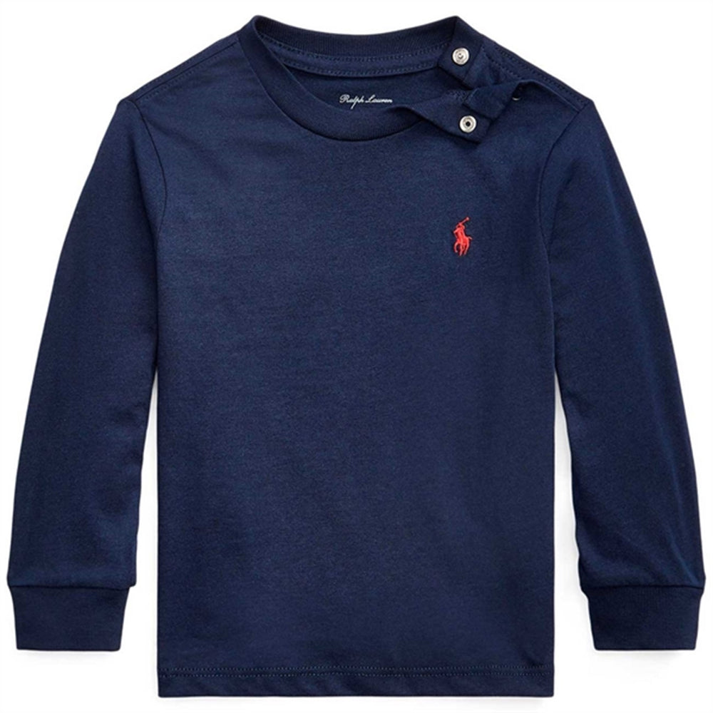 Køb Ralph Lauren Baby Boy Long Sleeved Tee Cruise Navy