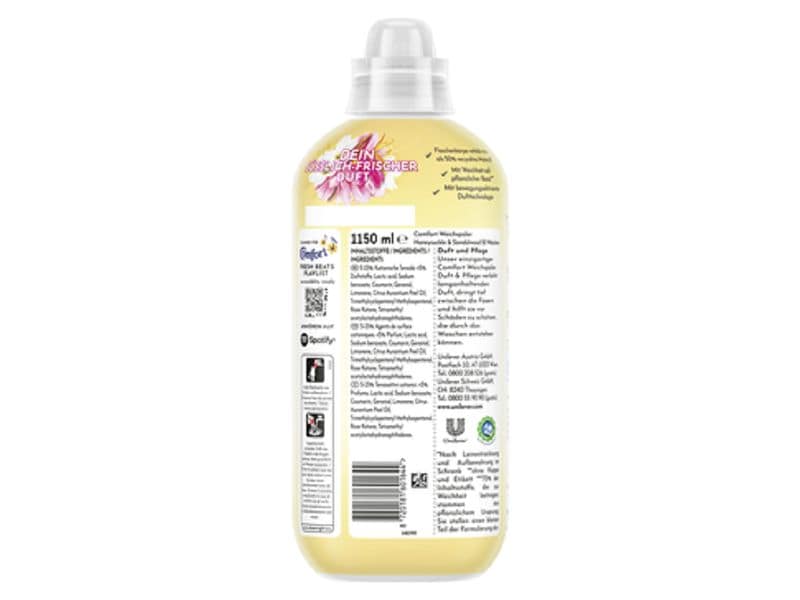 Comfort Weichspüler Honeysuckle and Sandalwood 1.15 l Konzentrierter Weichspüler schenkt Textilien kuschelige Weichheit