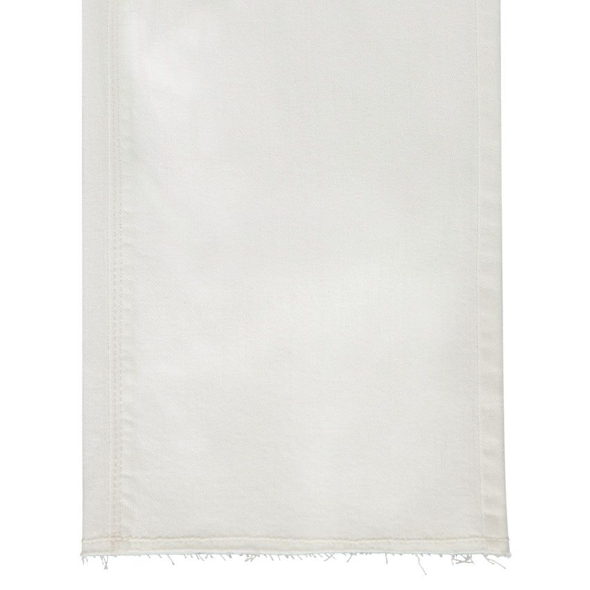 Salopette longue en denim overdye avec ceinture en tissu pour fille - Ecru