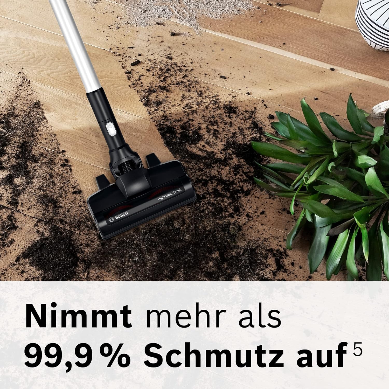 Bosch Akku-Staubsauger Unlimited 7 BSS715CARP, kabellos, Knickrohr, Hygiene-Filter, 10 Jahre Motorgarantie, 5.0 Ah Akku, Schnellladegerät, XXL-Polsterdüse, Turbostufe, Made in Germany, weiß