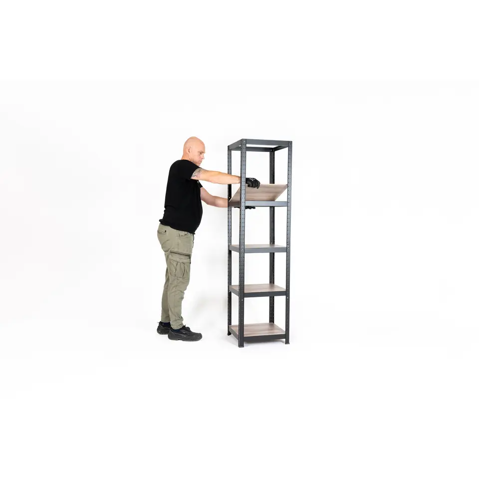 Avasco Stellingkast - Zwart - Opbergrek vierkant metaal - 176x45x45cm