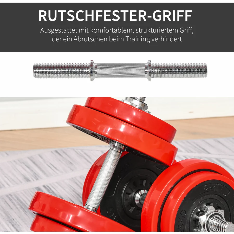 HOMCOM Kurzhantel-Set verstellbar rot, schwarz