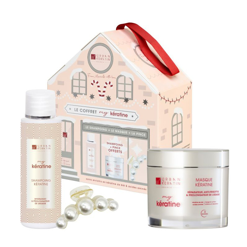 Coffret Noël My Kératine masque, shampooing et pince - Urban Keratin