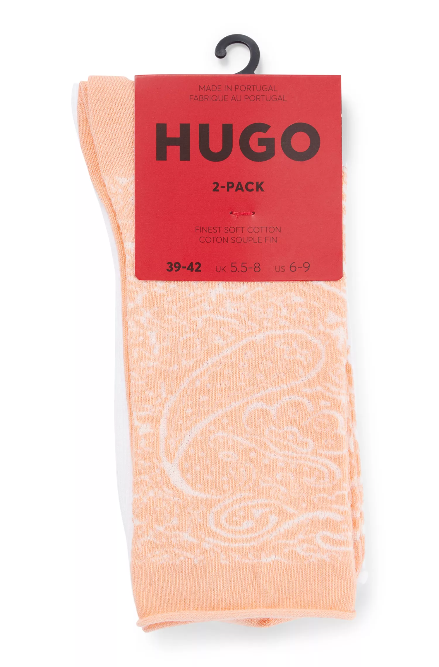 HUGO Vermelho - Pacote com dois pares de meias em mistura de algodão