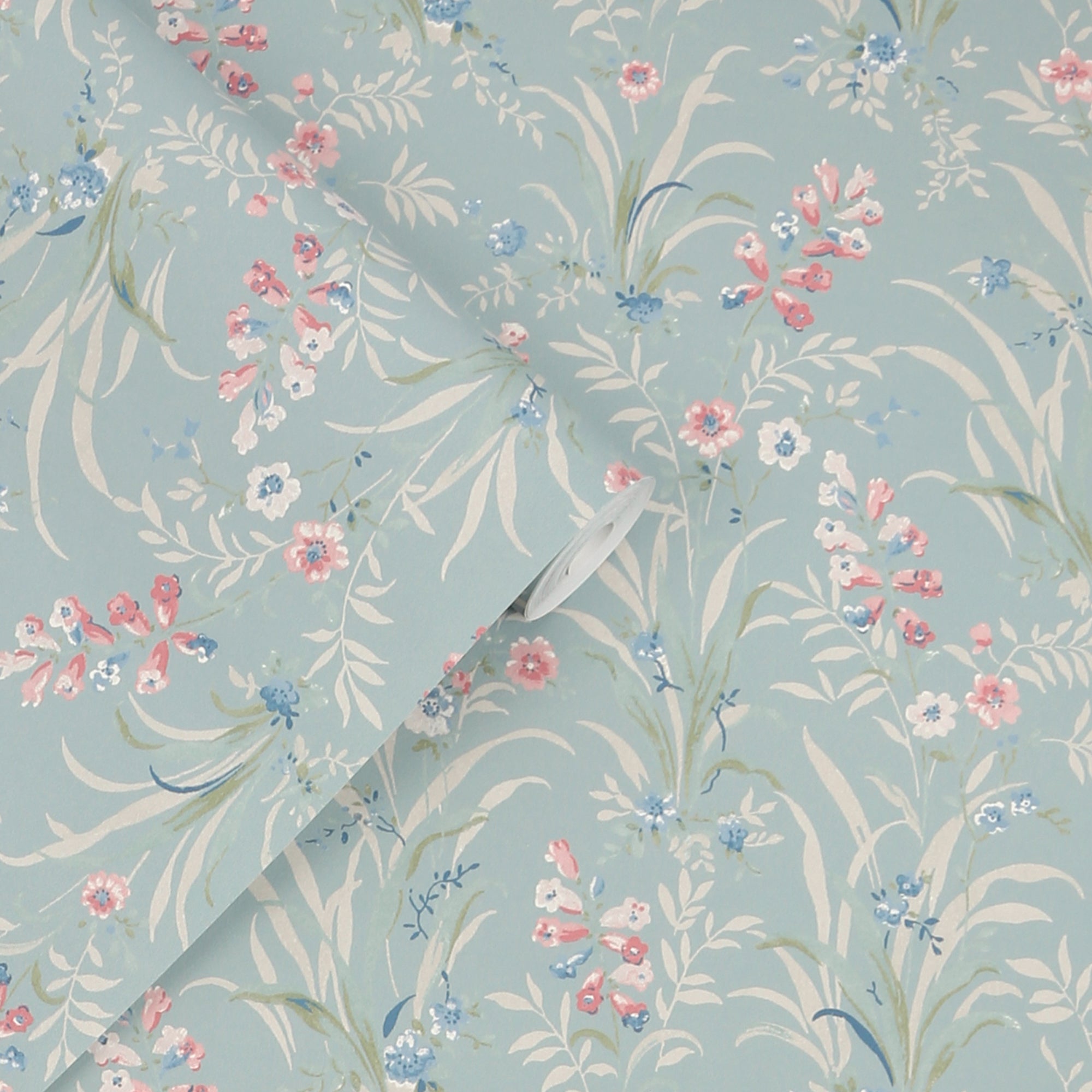 Laura Ashley Mosedale Posy Behang - Bloemen - 10mx52cm - Blauw