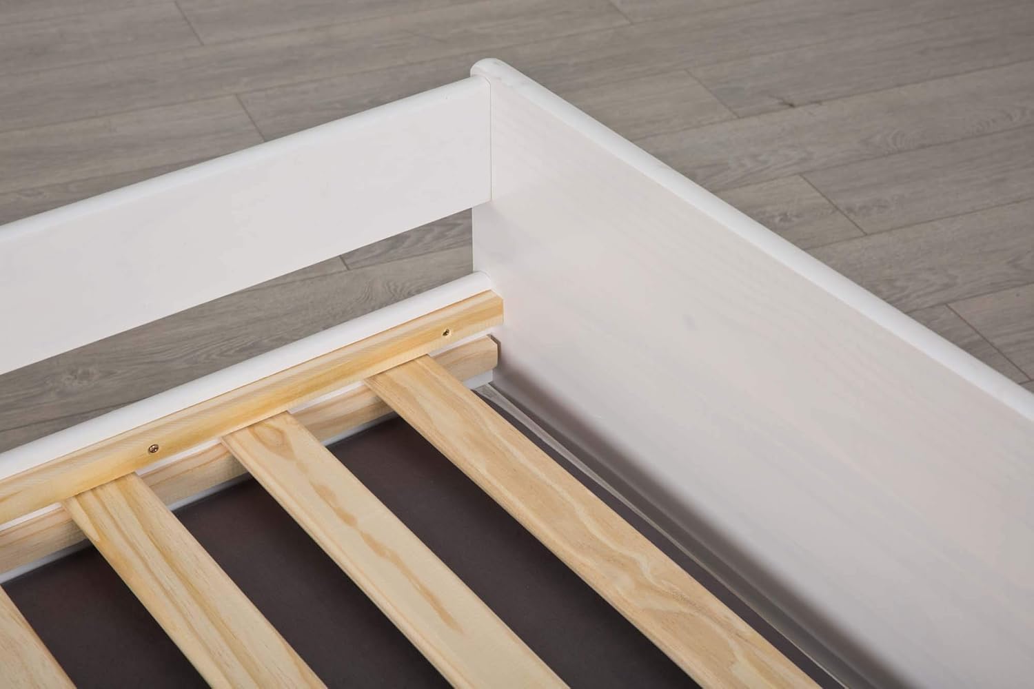 Inter Link - Funktionsbett - Stauraumbett - Bett mit Schubladen - Kiefer massivholz - Für Kinder, Jugendliche - Einzelbett - Gästebett - 2 Lattenroste - 3 Liegeflächen - Weiß - Lotar - 90x200 cm
