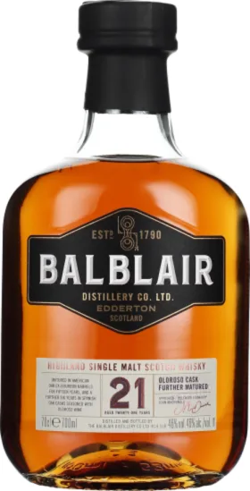 BALBLAIR 21 YEARS SINGLE MALT 70CL