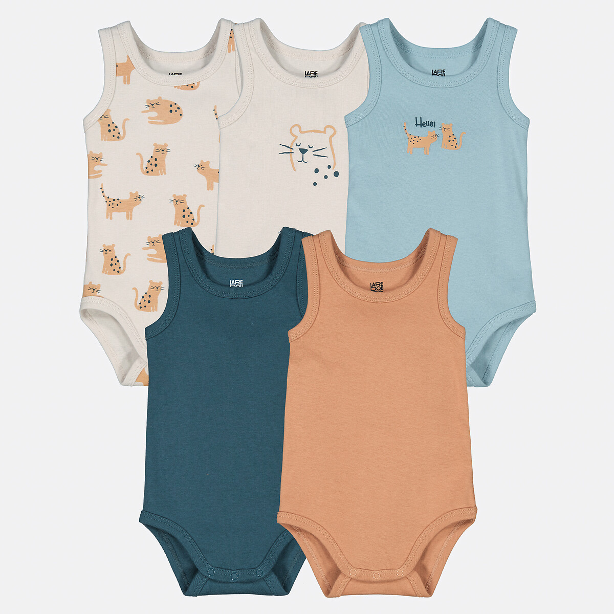 COLEÇÃO LA REDOUTE<br>Conjunto de 5 bodies sem mangas